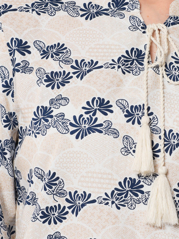 KASHANA Women's Viscose Multi Floral Print Full Sleeve Casual Regular Top